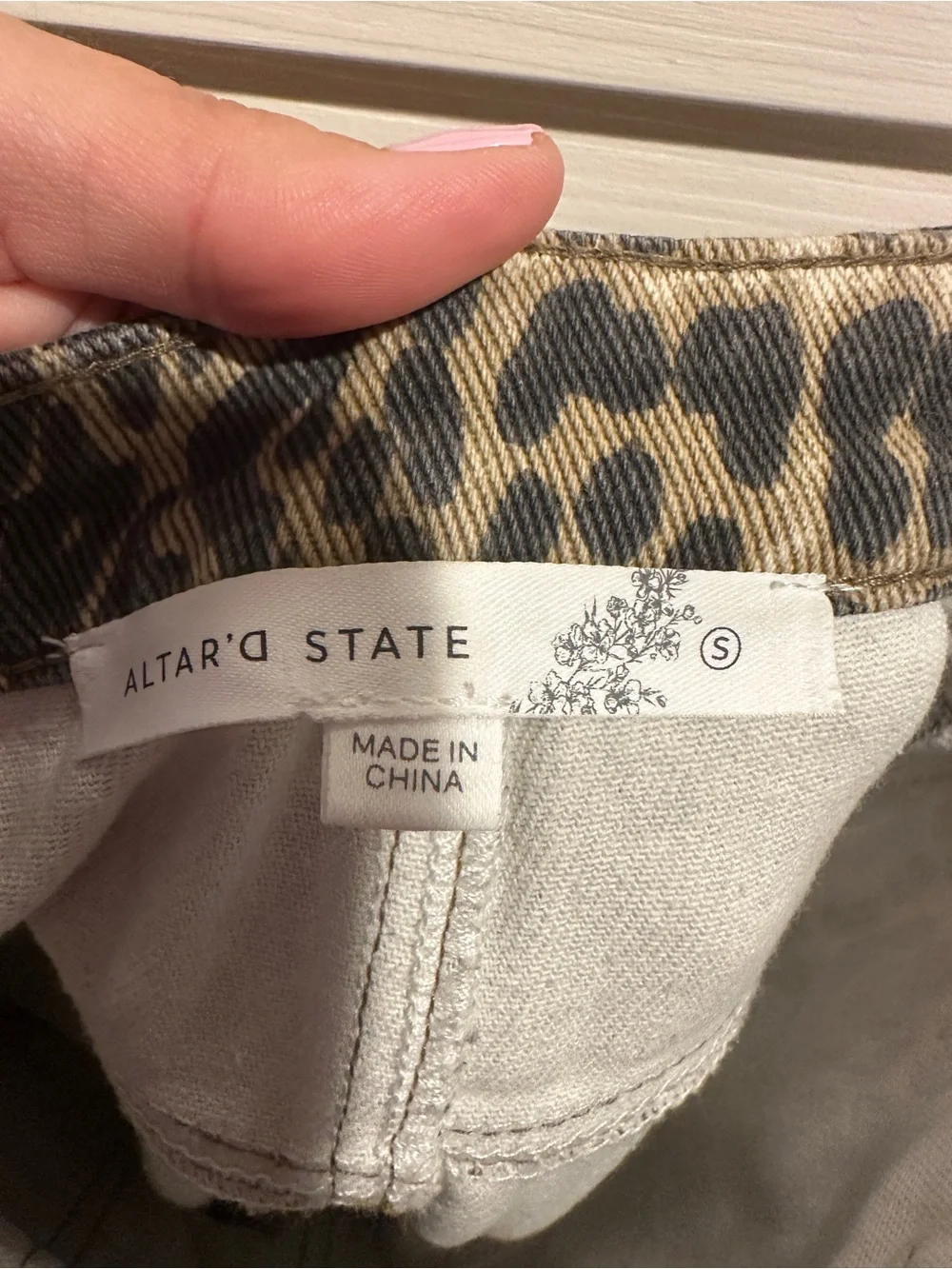 Alter’d State Leopard Print Wide Leg Jeans High Rise Utility Western Y2K